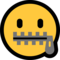 Zipper-Mouth Face emoji on Microsoft